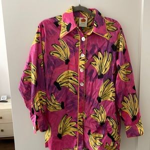 Farm Rio Tie Dye banana pajama shirt